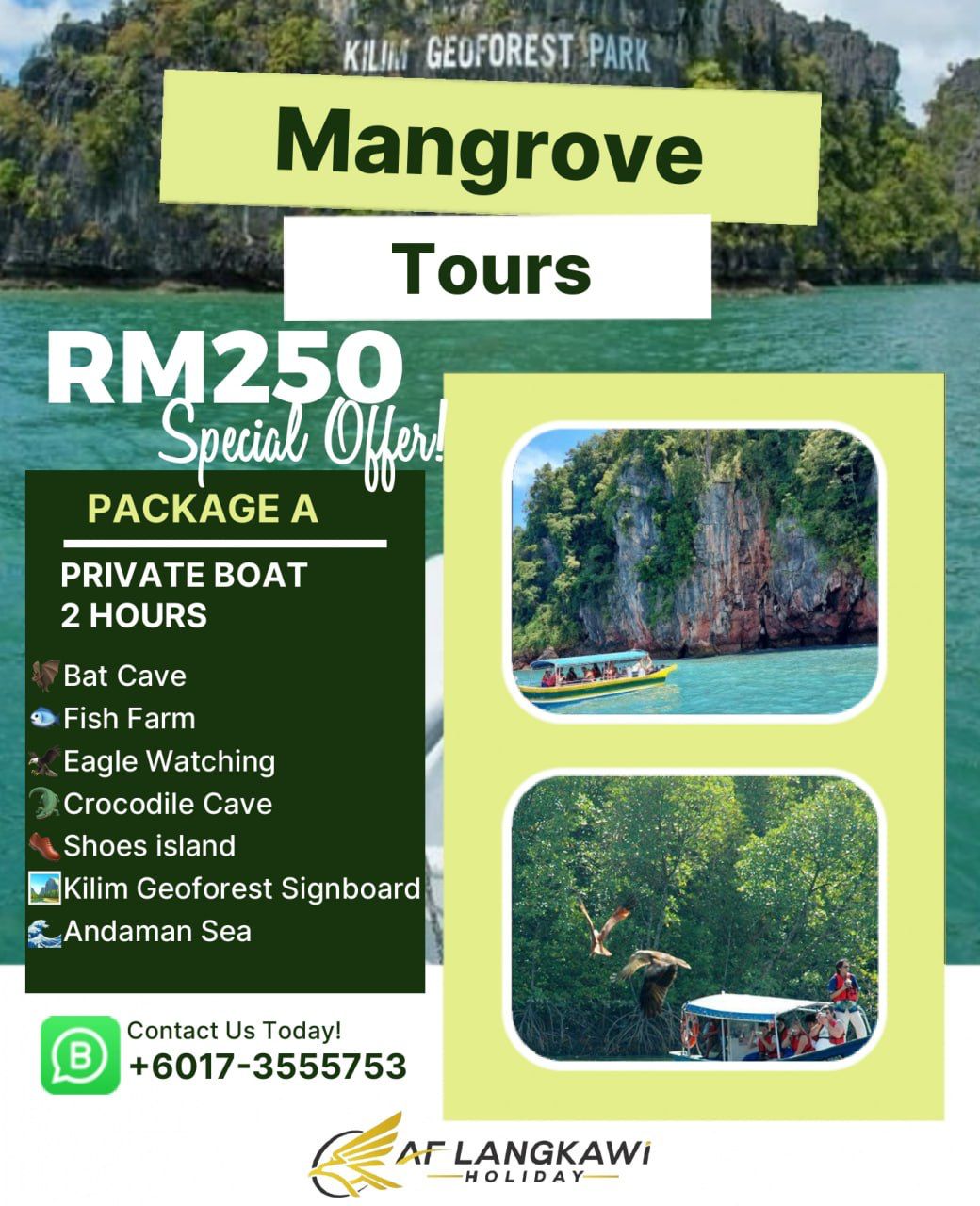 Mangrove Tour Langkawi – Kilim Geoforest Park (Private Boat) 2 Hours