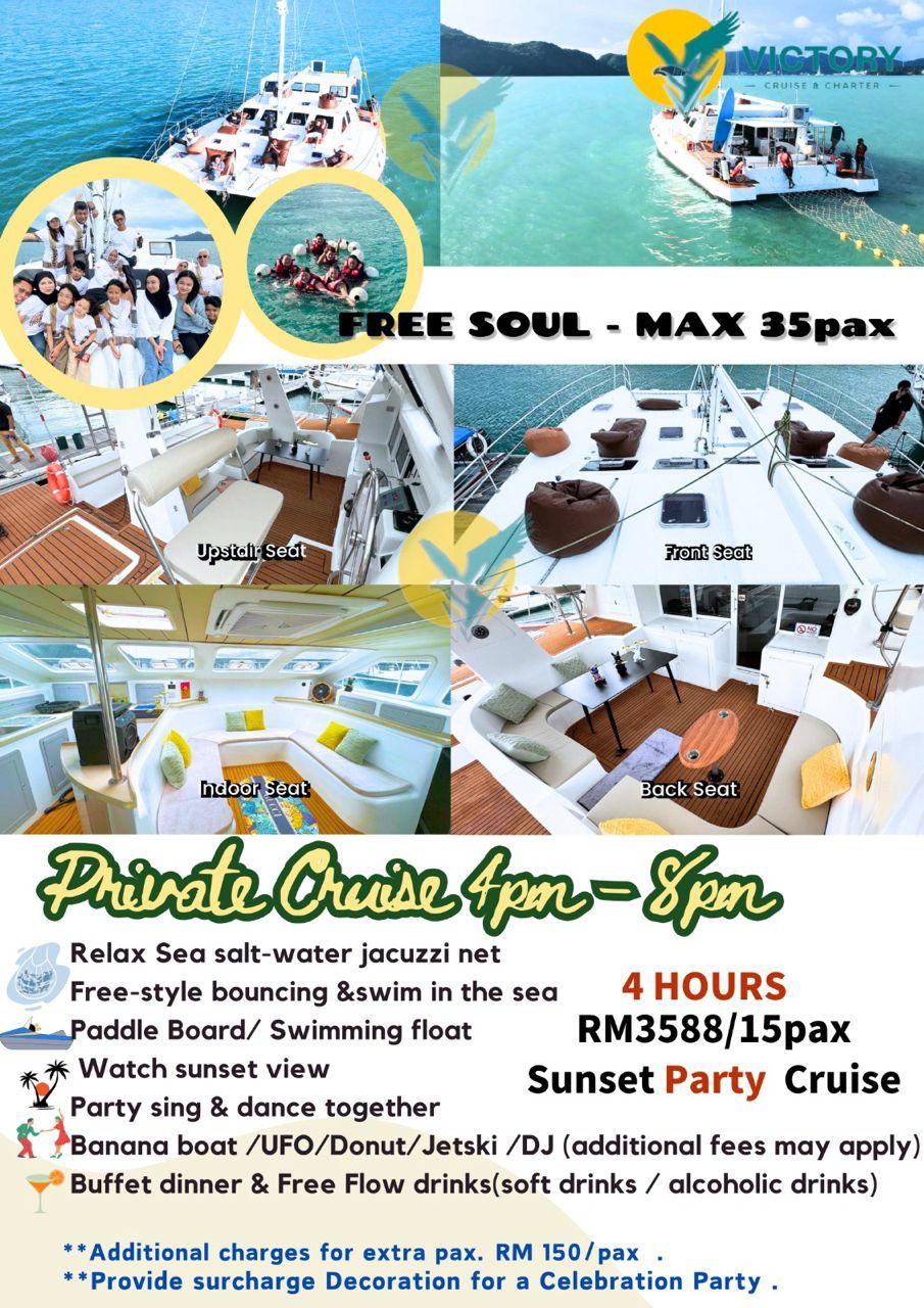 Private Sunset Party Cruise Langkawi - 15 Pax (Up to 35pax) | Free Soul