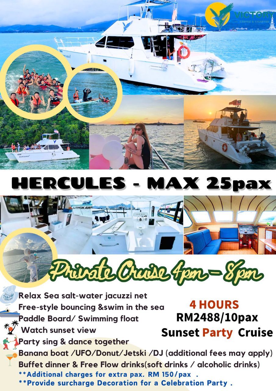 Private Sunset Party Cruise Langkawi - 10 Pax (Up to 25pax) | Hercules